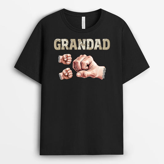 2370AUK2 personalised grandpa fists map pattern t shirt