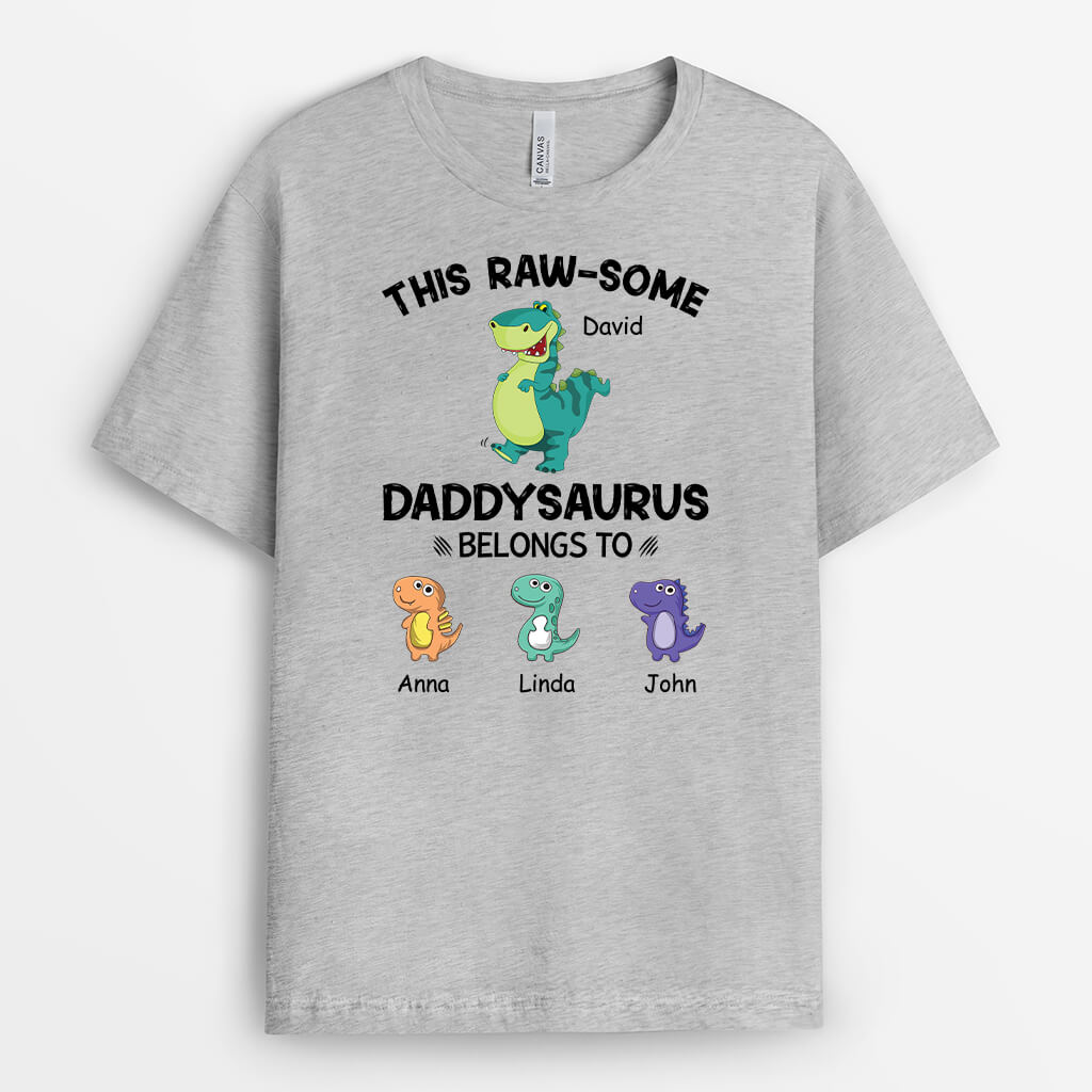 2374AUK2 personalised this raw some daddysaurus belongs to t shirt