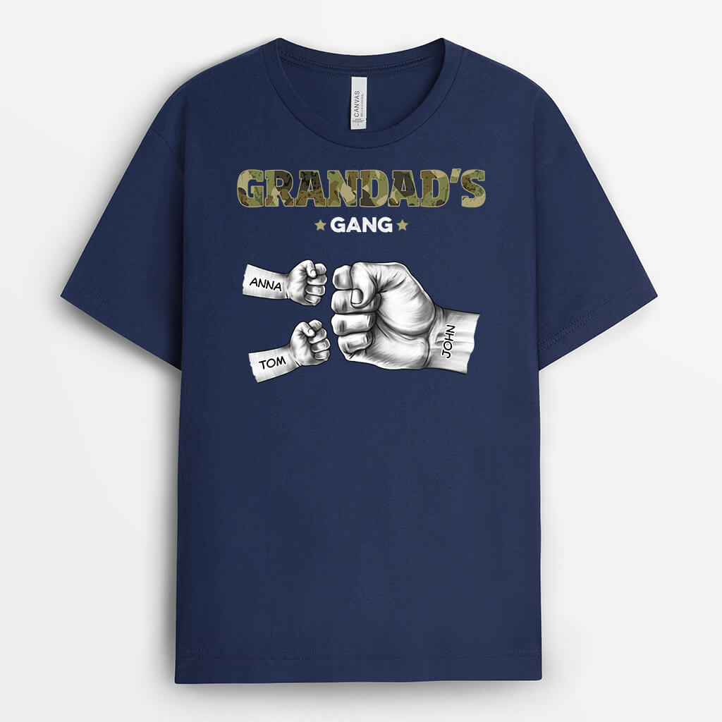 2375AUK2 personalised daddys gang fist bump army t shirt