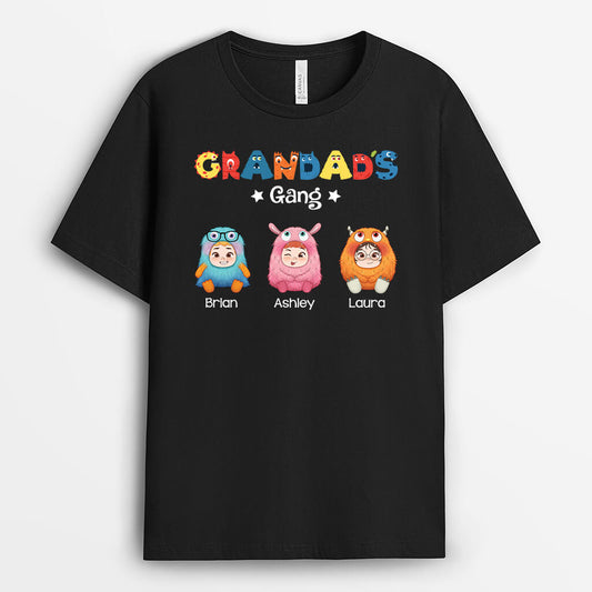 2379AUK1 personalised daddy grandads gang furry monster t shirt