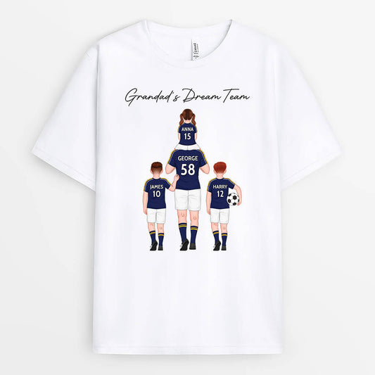 2388AUK1 personalised dads dream team football t shirt