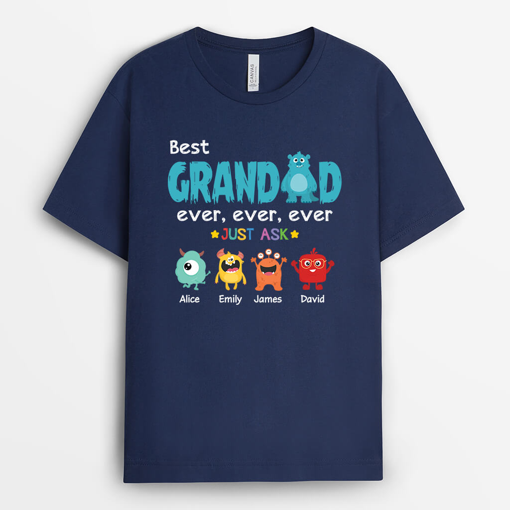 2390AUK2 personalised best monster daddy ever just ask t shirt