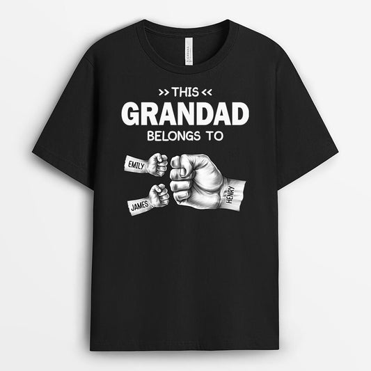 2391AUK2 personalised this dad belongs to fist bump t shirt