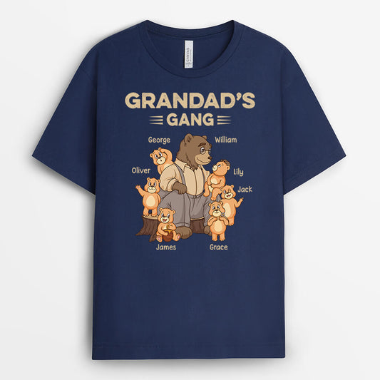 2393AUK2 personalised dads grandads gang bear t shirt