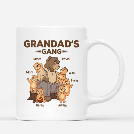 2393MUK1 bear daddys grandads gang t shirt  personalised gifts for grandad