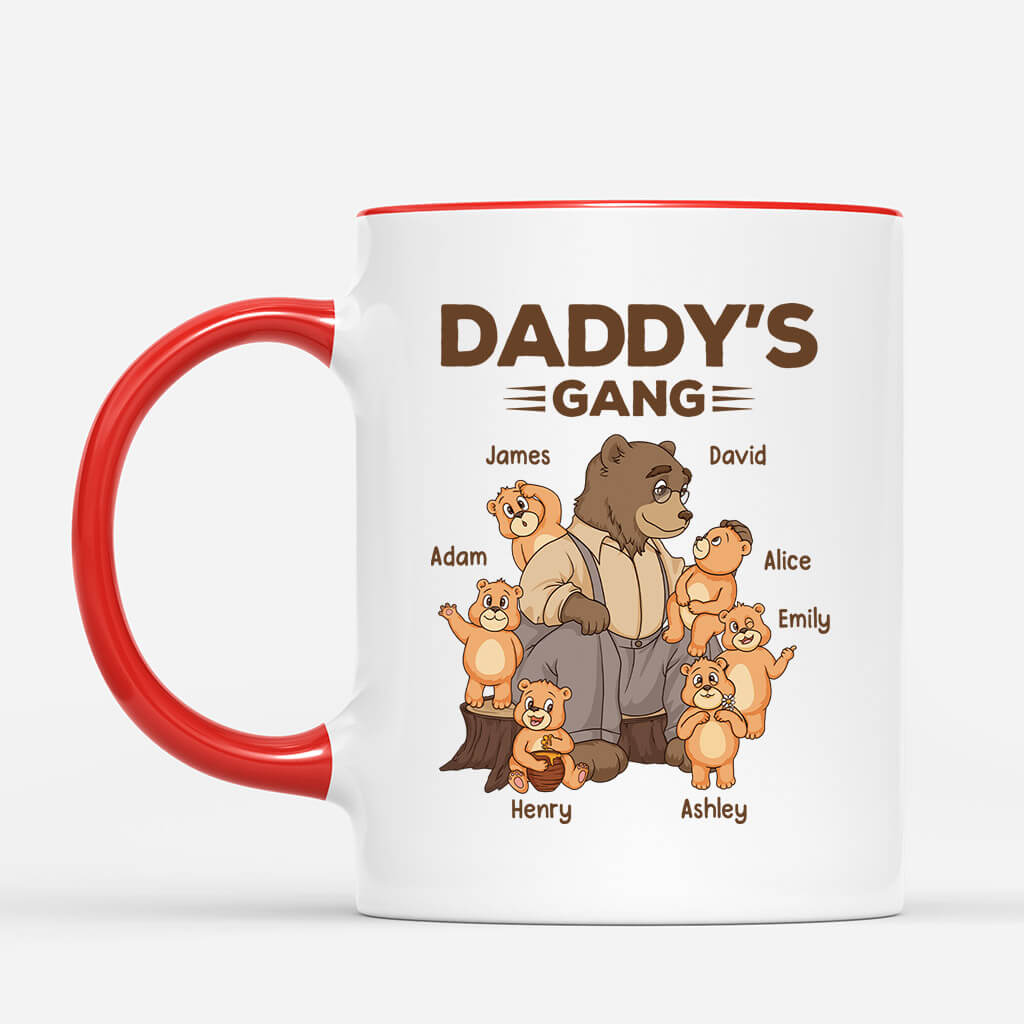 2393MUK2 bear daddys grandads gang t shirt  personalised gifts for grandad