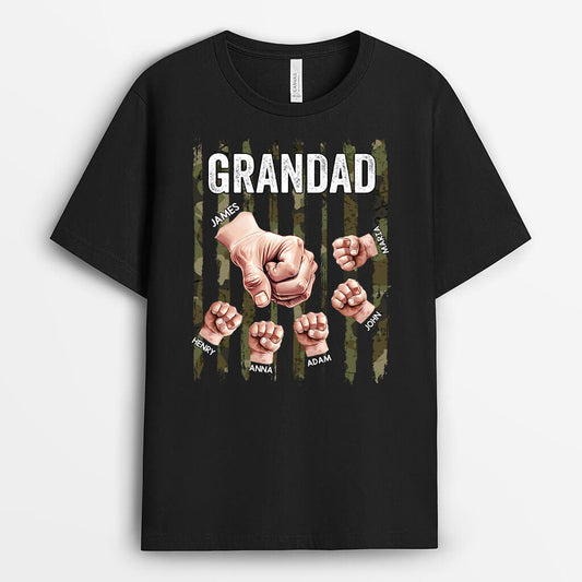 2404AUK1 personalised dad and kids fists army t shirt