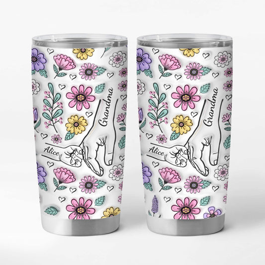 2408TUS1 custom floral 3d inflated effect 20oz tumbler_ gifts for grandma mom 2408T5H5A