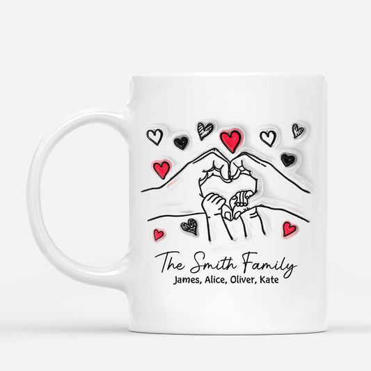 2411US1 personalized family holding hands mug