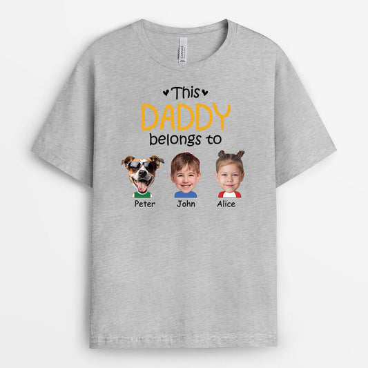 2412AUK1 personalised this dad grandad belongs to kids and pets t shirt_2