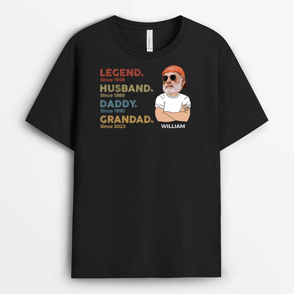 2413AUK1 personalised legend husband dad grandad t shirt