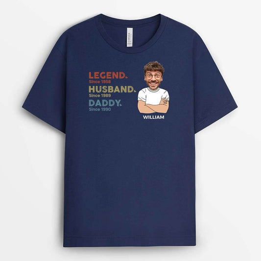 2413AUK2 personalised legend husband dad grandad t shirt