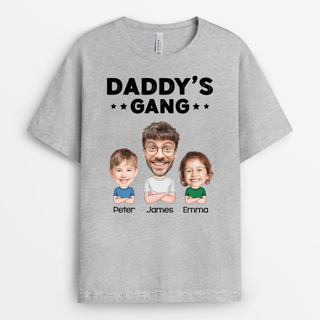 2416AUK1 personalised dads grandads gang t shirt