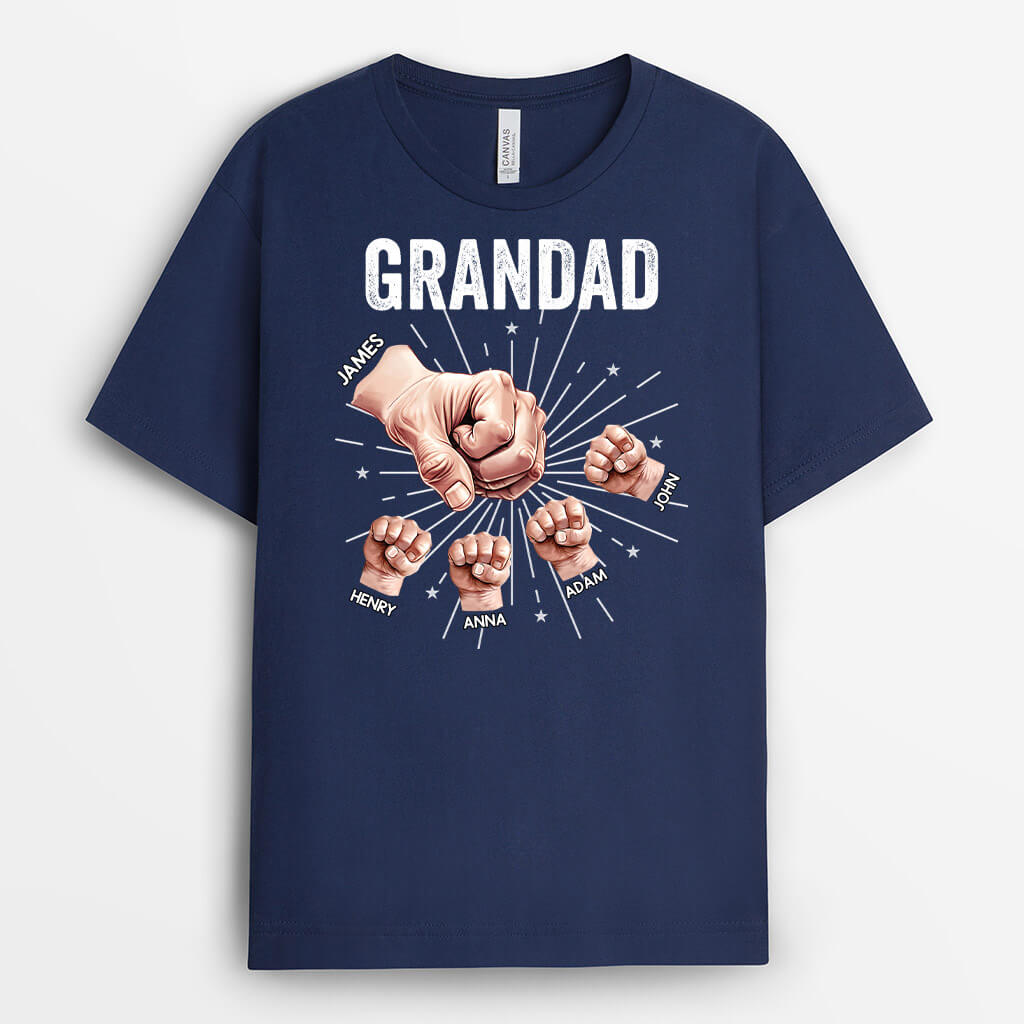 2418AUK1 personalised dad and kids fists bump t shirt