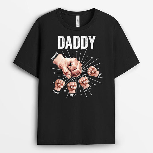 2418AUK1 personalised dad and kids fists bump t shirt_2