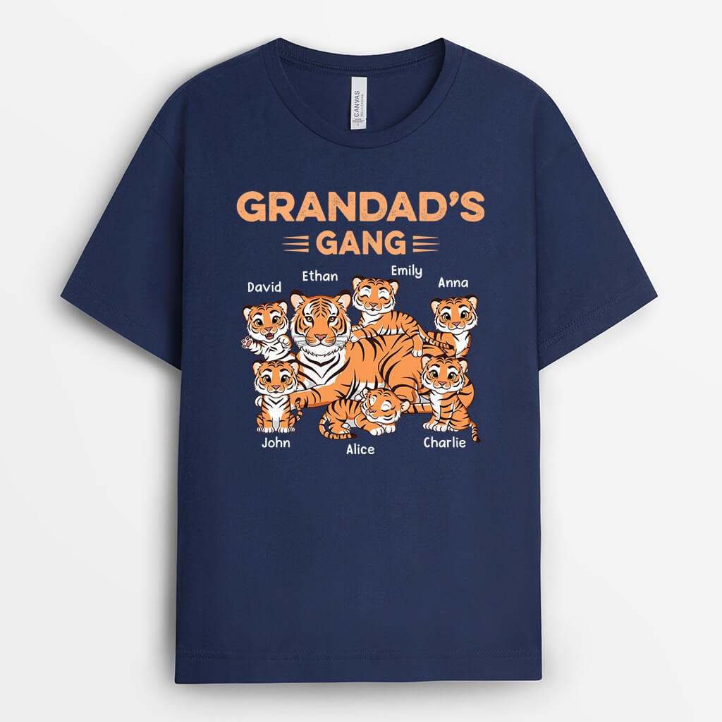 2422AUK2 personalised dads grandads gang cute tiger t shirt