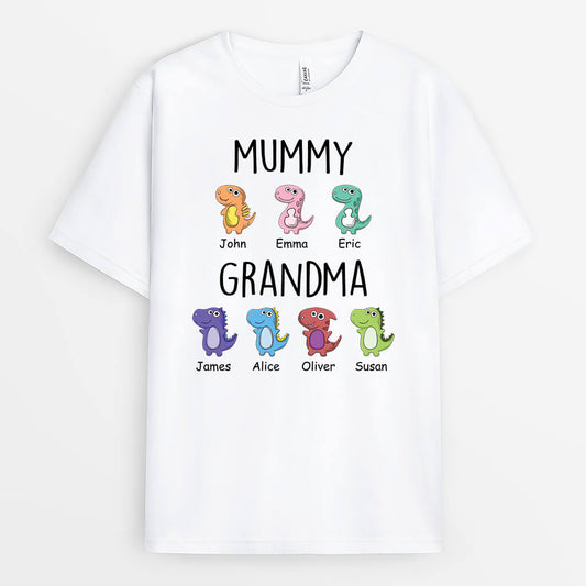 2424AUK2 personalised dad grandad dinosaurs t shirt