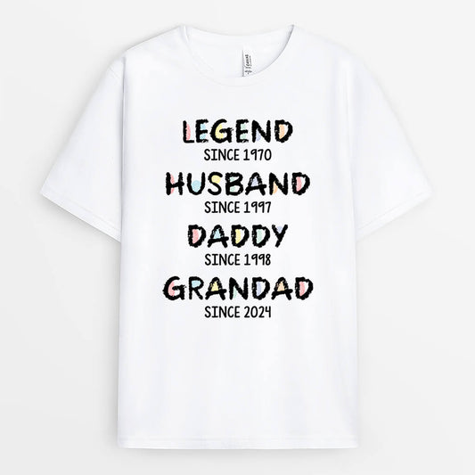 2425AUK1 personalised legend husband dad grandad t shirt