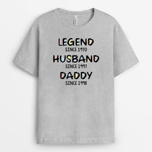 2425AUK2 personalised legend husband dad grandad t shirt