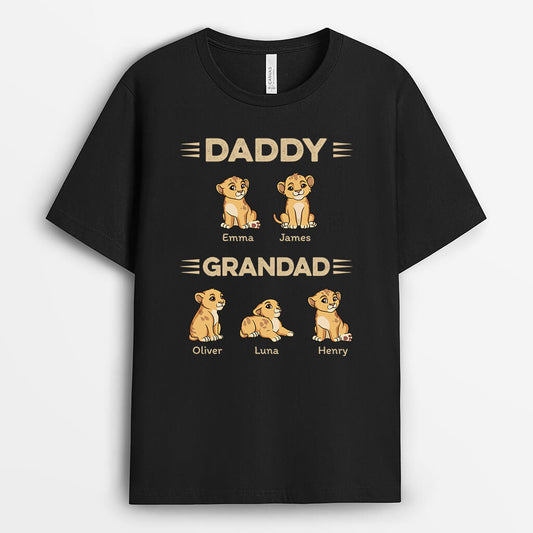 2426AUK1 personalised daddy grandpa lions t shirt