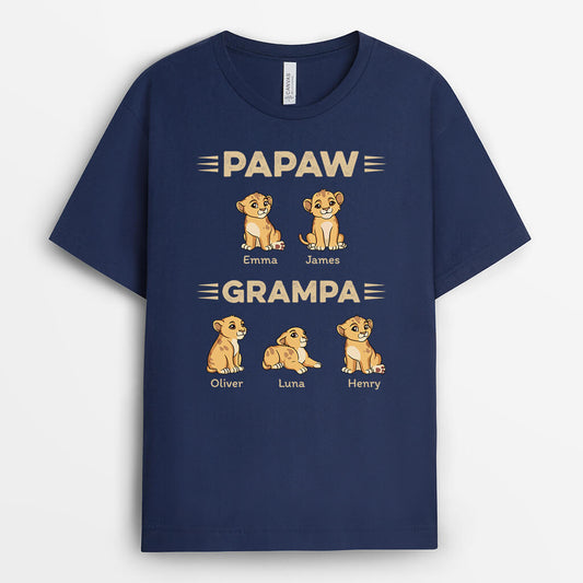 2426AUK2 personalised daddy grandpa lions t shirt