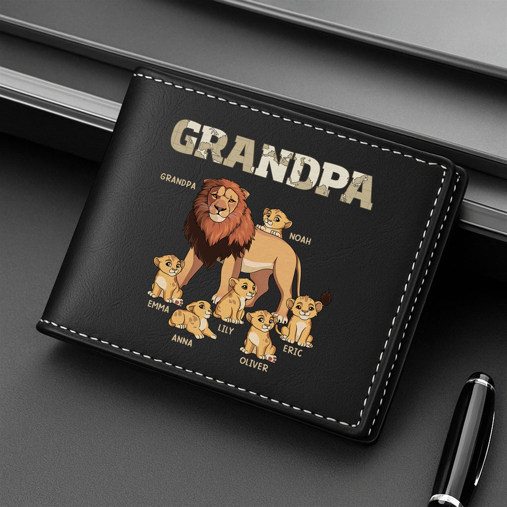 2430JUS2 custom gifts for grandads lion grandad leather wallet 2430J6L5B_8c125693 436e 44f9 b671 f7195109f007