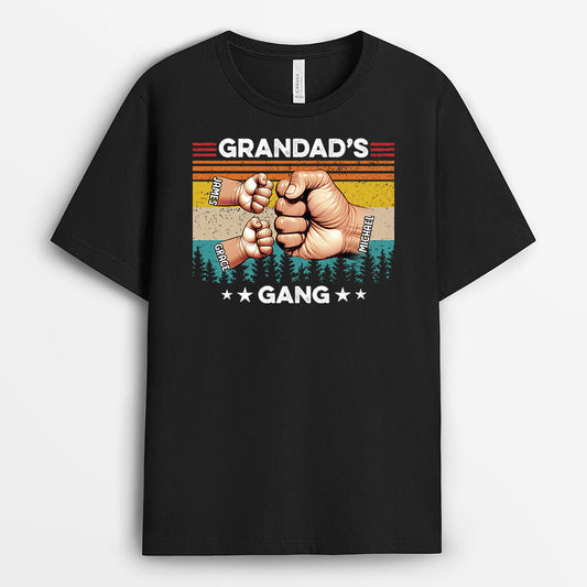 2433AUK1 personalised dads grandads gang fist bump t shirt