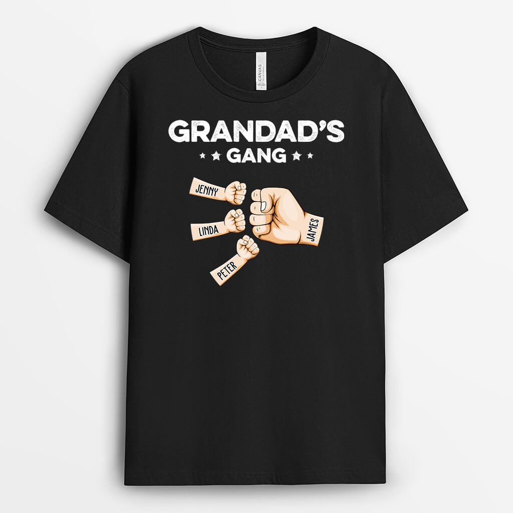 2442AUK1 personalised dads gang fist bump t shirt