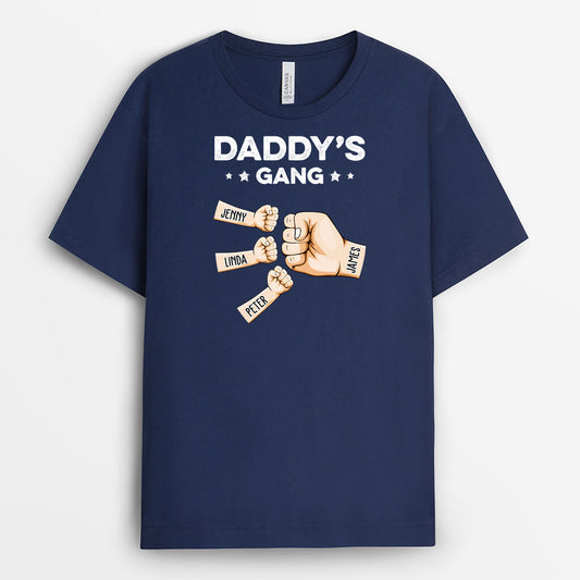 2442AUK2 personalised dads gang fist bump t shirt