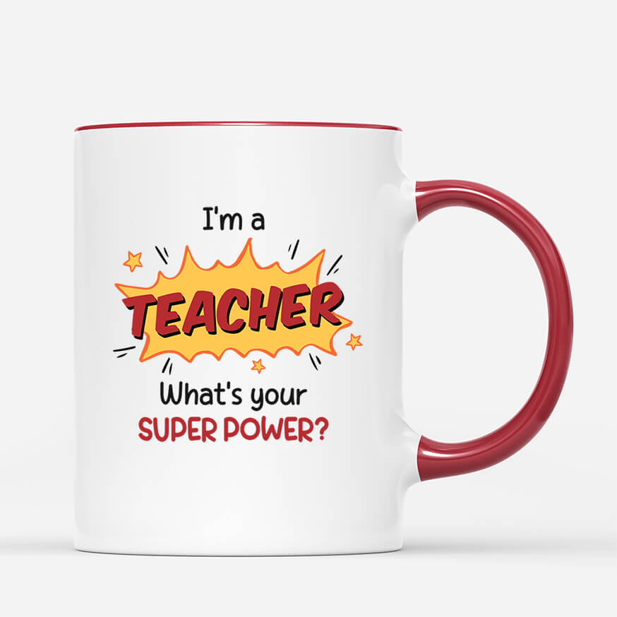 2469MUK3 personalised i am a teacher whats your super power mug