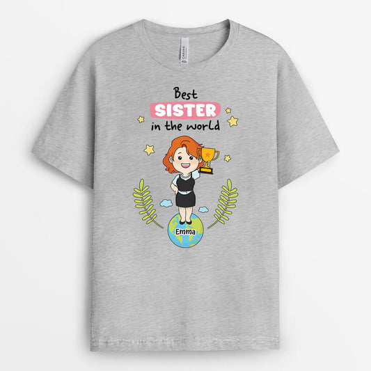 2472AUK2 personalised best sister in the world t shirt