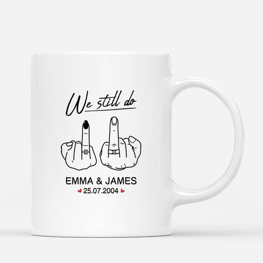 2474MUK1 personalised we still do ring finger couple mug