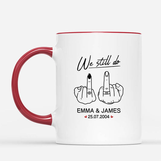 2474MUK2 personalised we still do ring finger couple mug