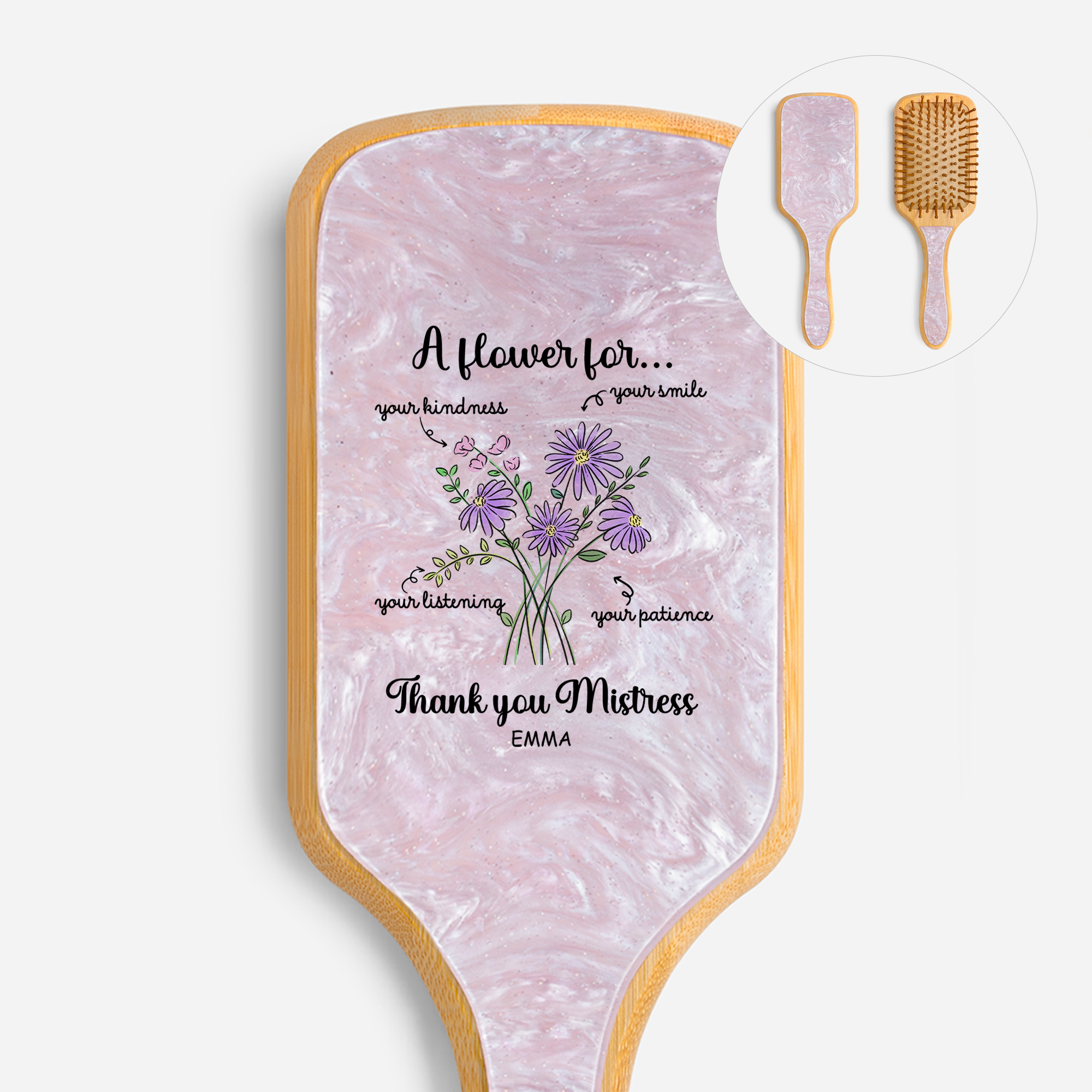 2481AUS1 custom uv printed acetate hairbrush thank you gifts for teachers 2481aq8r5t