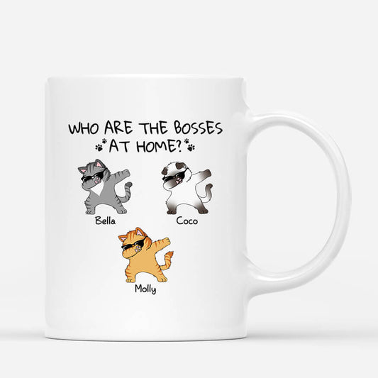 2482MUK1 personalised who are the bosses at home mug