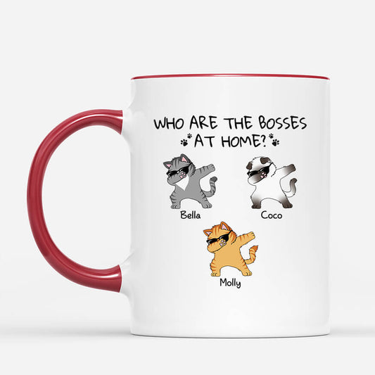 2482MUK2 personalised who are the bosses at home mug