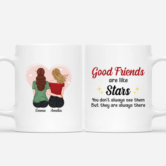 2493MUK1 personalised good friends are like stars they are always there mug