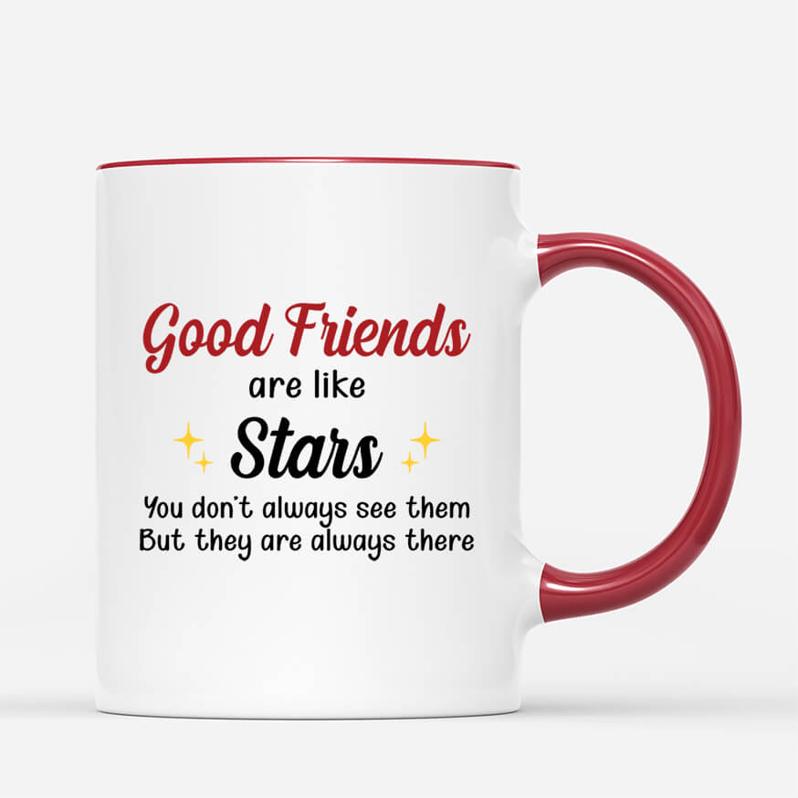 2493MUK3 personalised good friends are like stars they are always there mug