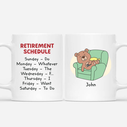 2524MUK1 weekly retirement schedule mug funny personalised mug