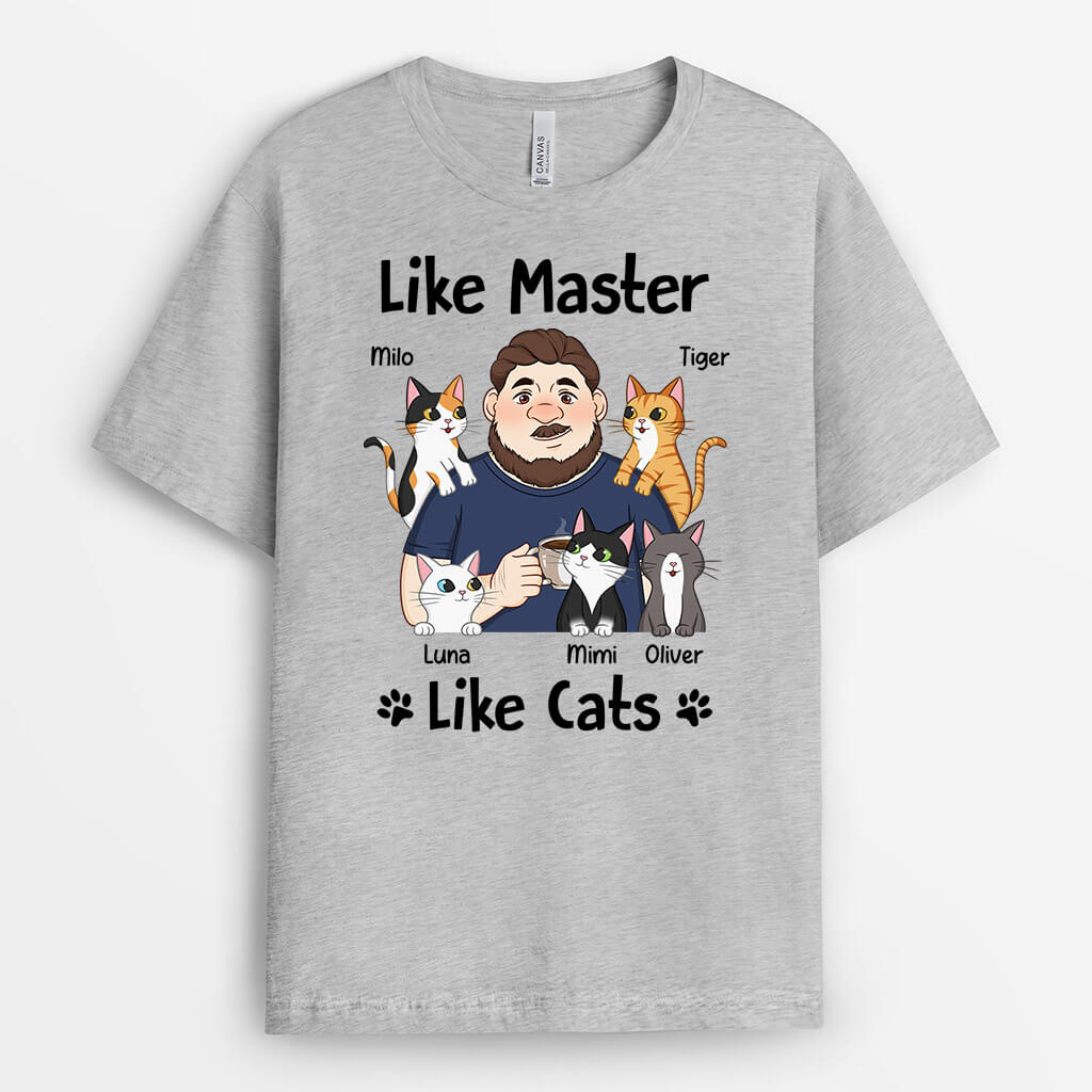 2531AUK2 like master like cats t shirt personalised t shirt for cat lovers