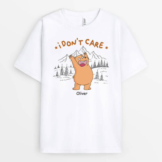 2536AUK1 personalised i dont care bear t shirt