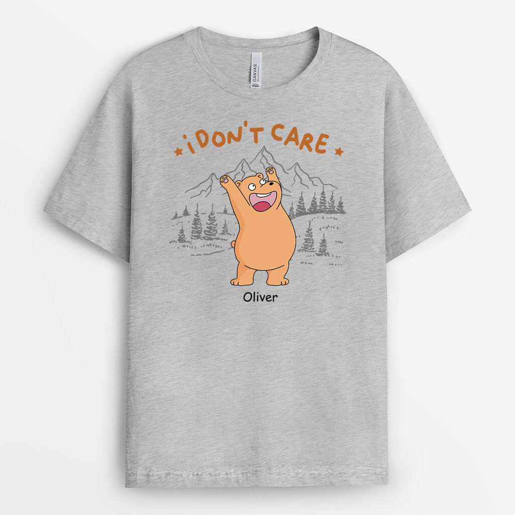 2536AUK2 personalised i dont care bear t shirt