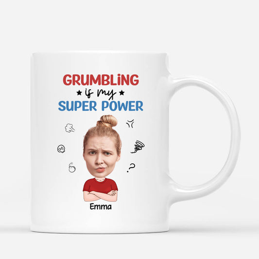 2556MUK1 grumbling is my super power mug personalised mug for her