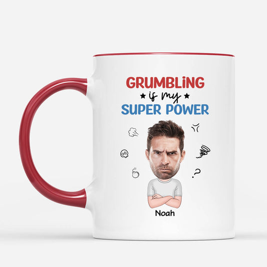 2556MUK2 grumbling is my super power mug personalised mug for him