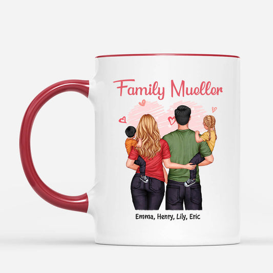 2565MUK2 family portrait hearts personalised mug