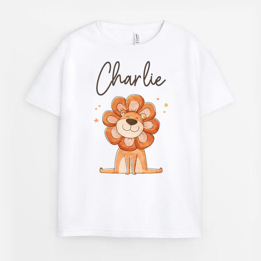 2587AUK1 cute lion mug personalised t shirt for kids