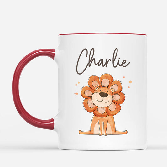 2587MUK2 cute lion mug personalised mug for kids