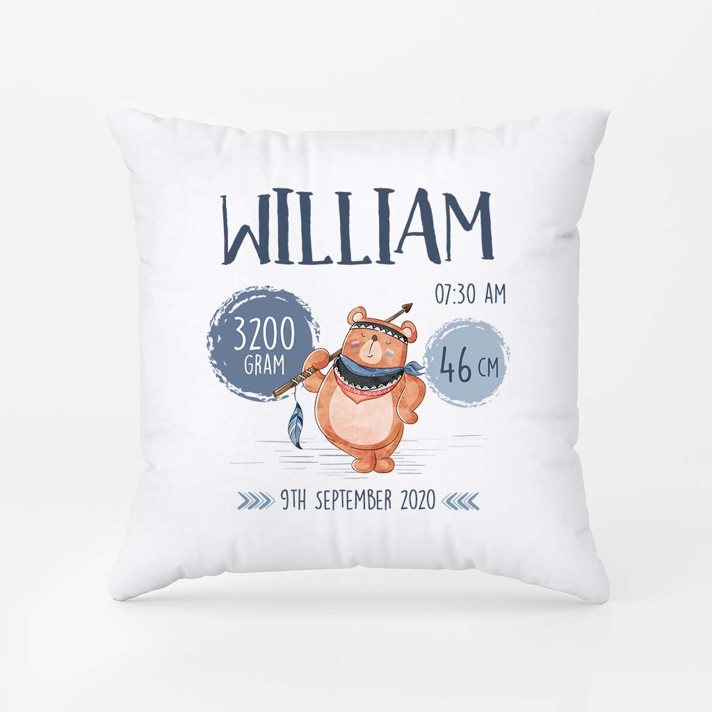 2588PUK1 birth height and weight  personalised pillow for kids