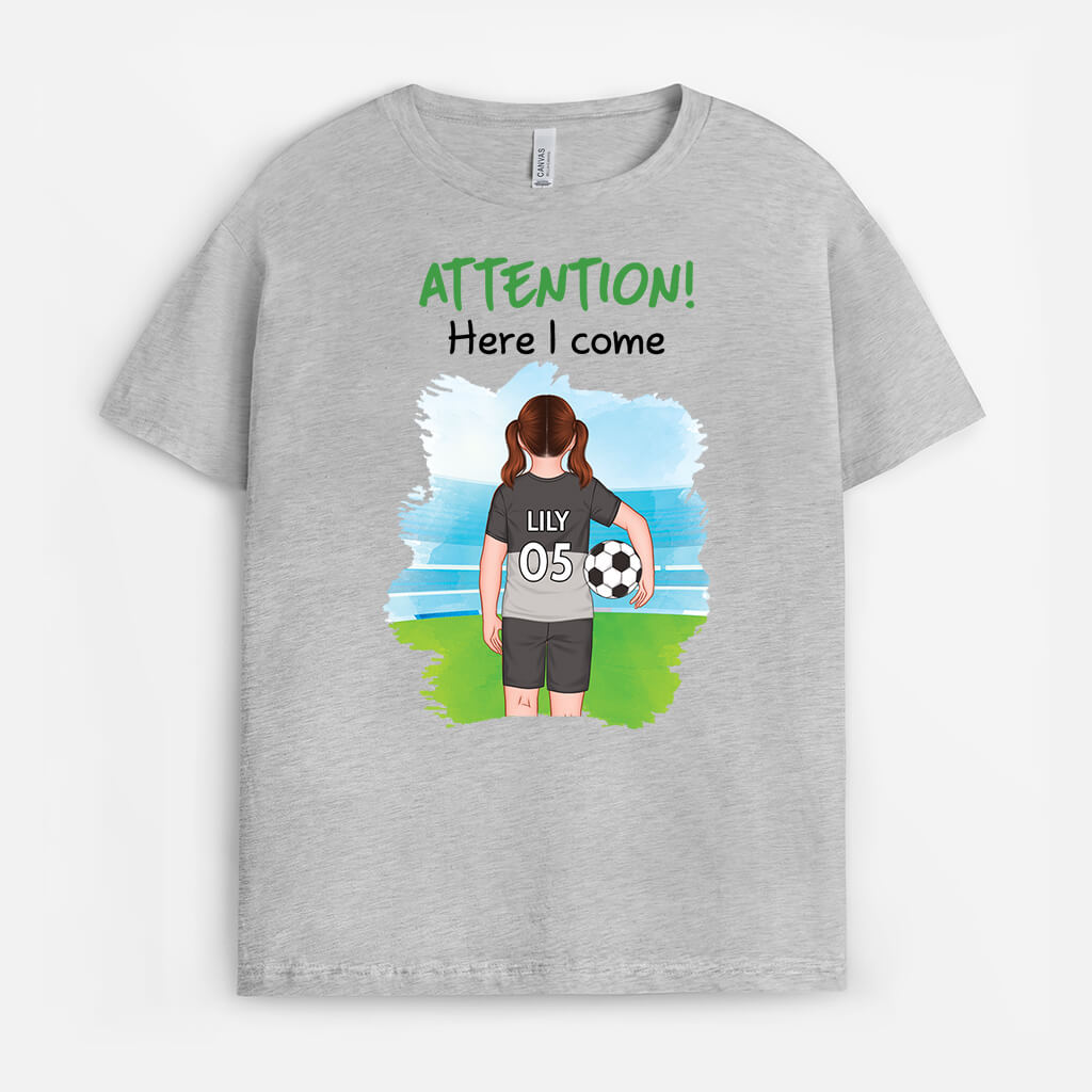 2589AUK1 attention here i come t shirt personalised t shirt for kid boys