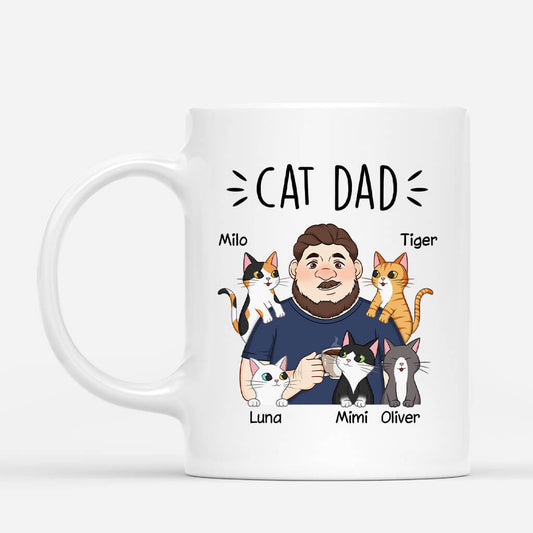 2592MUK2 cat dad cartoon mug personalised mug for cat lovers